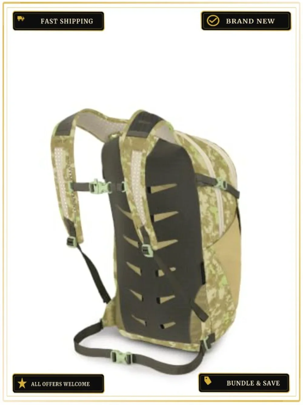 Casual Daypack Backpack with Padded Laptop Sleeve, Lightweight Travel Hiking Bag